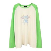 welldone we11done21 Early spring new product small monster printing painted thin long-sleeved T-shirt