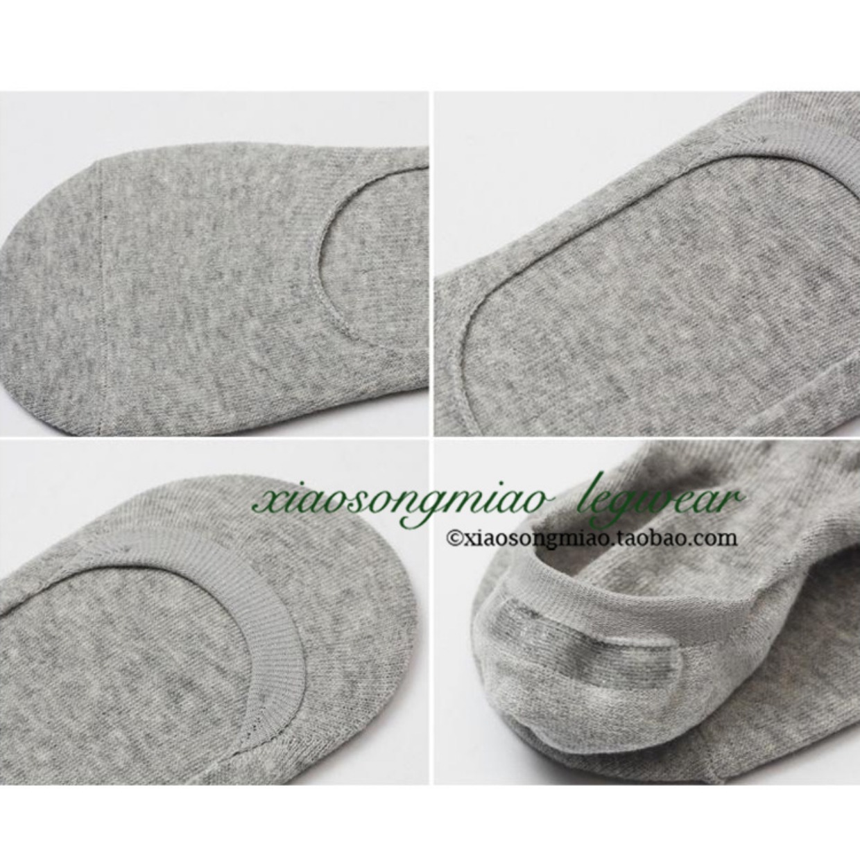 Hàn Quốc mỏng mảnh chống thấm giày nông giày chống trượt silicone màu xám đen trắng vớ nam tất nữ vớ vớ thuyền vô hình - Vớ nam tất lưới