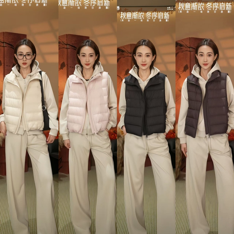 【Qiqi】 "Ribs-Patterned Goose down Vest" Ultra-Fine, Ultra-Soft, Ultra-Light Imported White Goose down Vest Lyk26027 【Qiqi】 "Ribs-Patterned Goose down Vest" Ultra-Fine, Ultra-Soft, Ultra-Light Imported White Goose down Vest Lyk26027