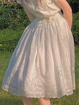 (To be shipped)VMW rose dew fragrant embroidered T-shirt skirt bead chain belt summer sense struck