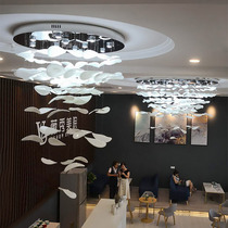 Villa corridor Shopping mall Hotel creative sky hanging glass lotus leaf plate Living room ceiling ceiling decoration