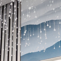 Ceiling ceiling Sky glass pendant Hotel home Living room decoration Large shopping mall soft decoration Abstract water droplets