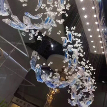 Air Hanging Accessories Sales Floor DECORATIVE LIGHTS ART SENSE GLASS HANGING DECORATION HOTEL LOBBY DECORATION WAVE FLOATING WITH HANGING PIECES