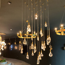 Hotel Swivel Staircases Long Chandelights Light Lavish Villa Apartments Creative Individuality Drop Lamps Nordic Duplex Penthouse Chandelia