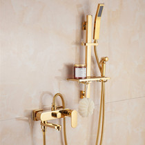  All-copper shower faucet mixed water valve Triple water heater switch valve Bathroom hot and cold bath constant temperature shower nozzle