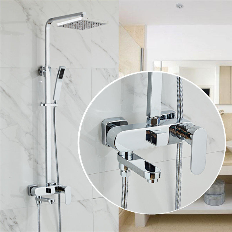 All copper shower kit dressing room bathroom cold and hot water bath lift shower spray head