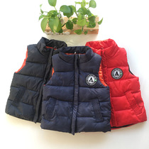 Cabbage price foreign trade original single childrens autumn and winter thickened padded cotton vest down cotton warm vest for men and women children neutral