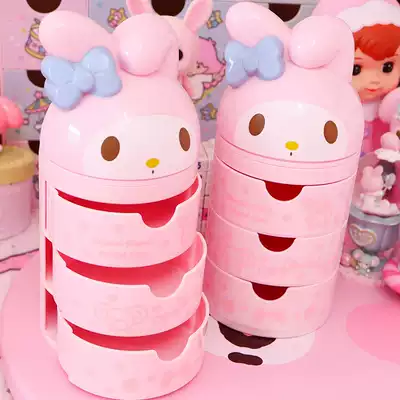 Melody girl heart cartoon drawer desktop rotating storage box jewelry cute soft sister finishing ornaments storage box