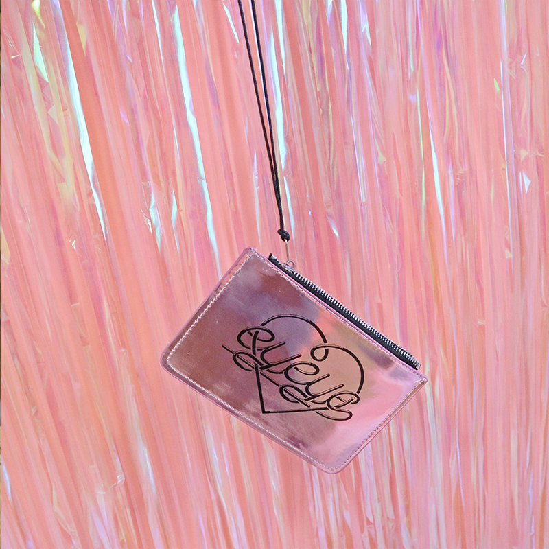 Cô gái dễ thương em gái kim loại clip ví tiền tình yêu cô gái màu hồng laser sáng da ví tiền Harajuku - Ví / chủ thẻ ví nam hàng hiệu