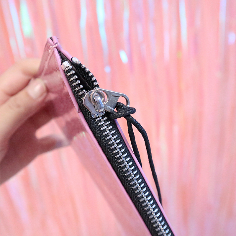 Cô gái dễ thương em gái kim loại clip ví tiền tình yêu cô gái màu hồng laser sáng da ví tiền Harajuku - Ví / chủ thẻ ví nam hàng hiệu