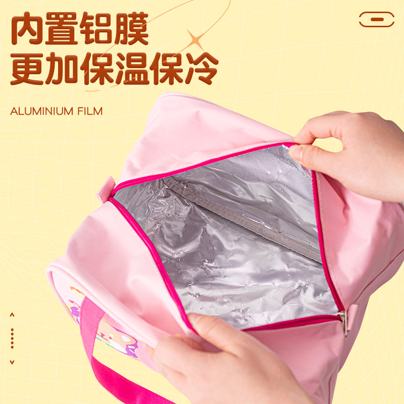 Box Lunch Bag Elementary School Students With Lunch Box Bag Insulation Bag Waterproof Aluminum Film Handbag Cartoon Dinner Plate Bag Children Special-Taobao