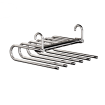 Folding trouser rack household multifunctional trouser storage artifact traceless anti-slip trouser clip special hanger for hanging trousers in wardrobe
