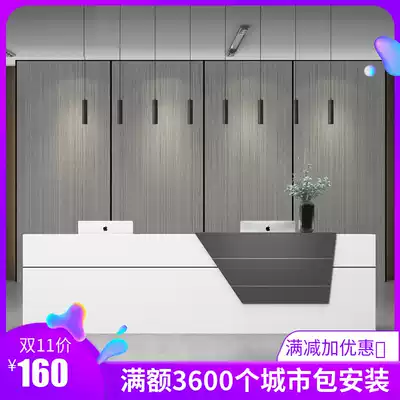 Hotel front desk desk creative gray-white beauty salon cashier counter Company welcome desk consultation bar