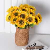 Single-head simulation fake flower simulation flower silk flower sunflower repeater yellow indoor small fresh single flower sunflower home furnishings