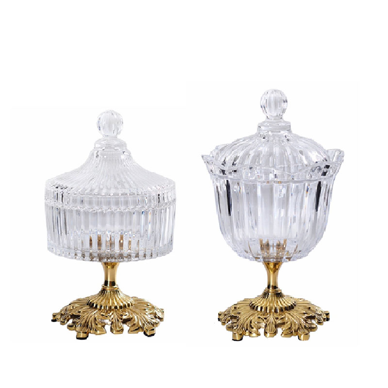Imported Crystal Box American Extravagant Candy Jar High-end Eu Style Swing Piece style Style Decent Board Room Craft Gift Hem