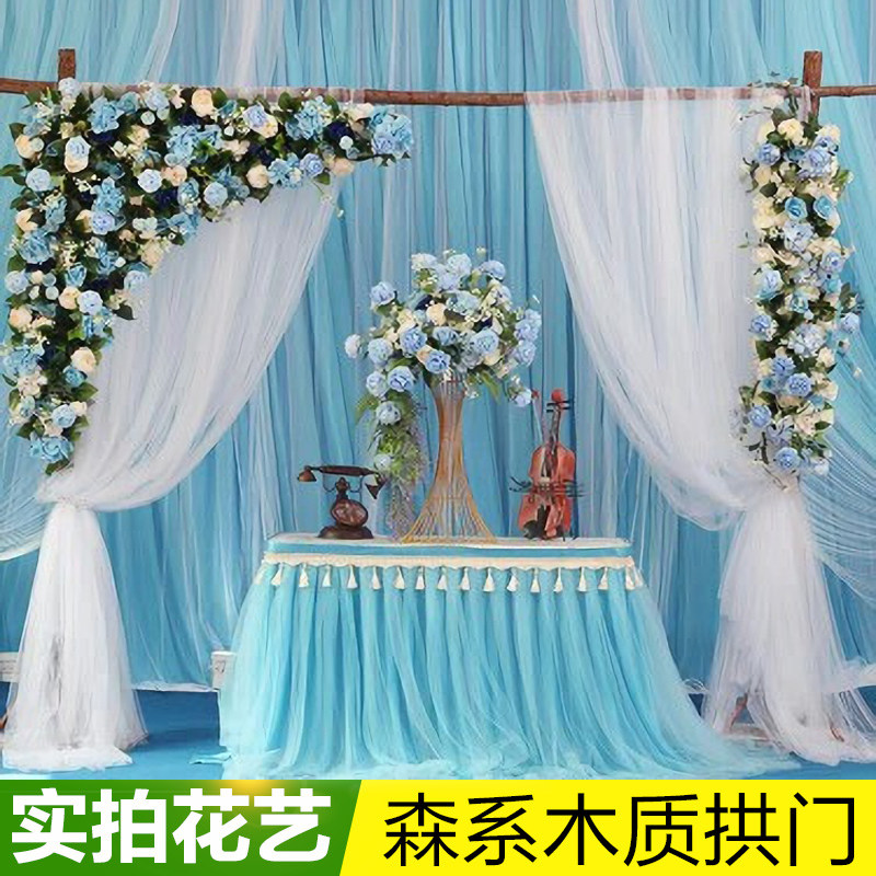 Wedding props wood door lawn wedding arch happiness door wood stake flower door tree stump forest wedding props - Taobao