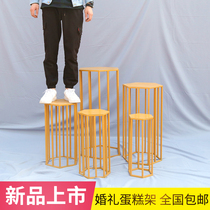 Wedding props iron hexagonal cake table shelf dessert table welcome area sign-in table decoration ornaments road guide frame