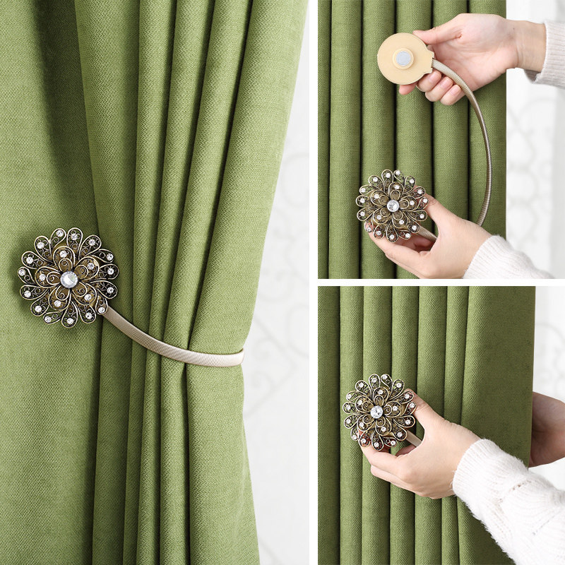 Curtain magnet buckle strap creative curtain rope tied rope Korean curtain clip hook-free curtain tie decoration