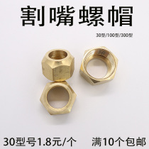 30 Cutting gun cap Oxygen acetylene propane 100 cutting torch 300 type cutting nozzle pressure cap cutting nozzle fixing nut All copper nut