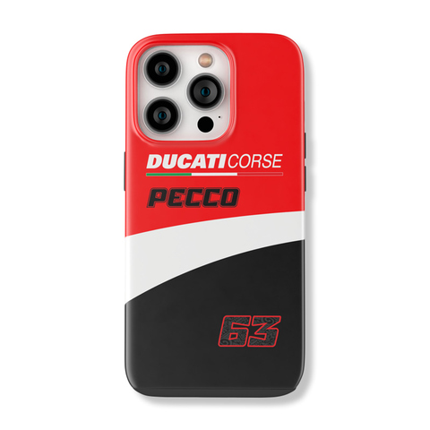 Ducati Corse Pecco 63 Red Black White Pattern iPhone Case