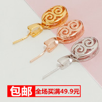 925 Silver Buckle Head Jade Drop Clip Button diy Emerald Button White Gold Rose Gold Clip Drop Buckle Accessories