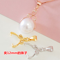 925 silver clip gold-plated drop buckle silver clip diy pure silver buckle turquoise amber beeswax ball silver button buckle