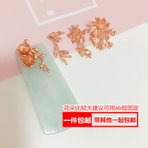 s925 fancy drop buckle Jade thick card Jade card pair buckle Crystal beeswax buckle big pendant Amber Silver Buckle Head