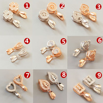 Clip button 925 silver drop buckle melon head Jade Jade Jade Crystal clip necklace buckle universal accessories