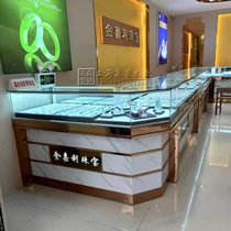 New jewelry display cabinet Jewelry product display cabinet Gold silver jewelry Jade counter Glass island cabinet Display cabinet