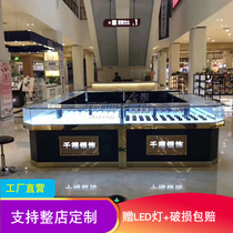Jewelry display cabinet Jewelry jewelry Jade display cabinet Gold Silver beeswax glass counter Watch glasses display counter