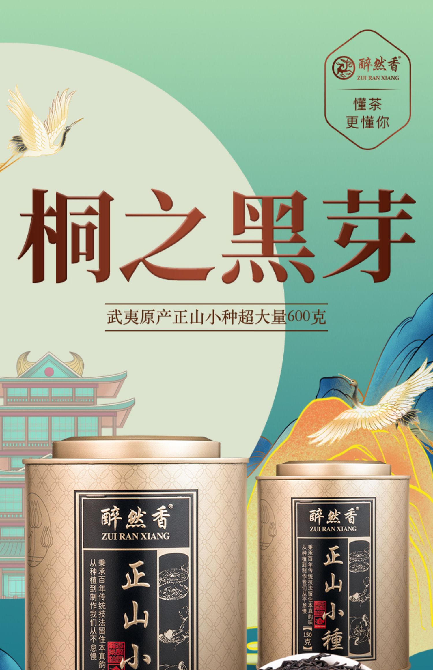 武夷原产！正山小种红茶罐装150g