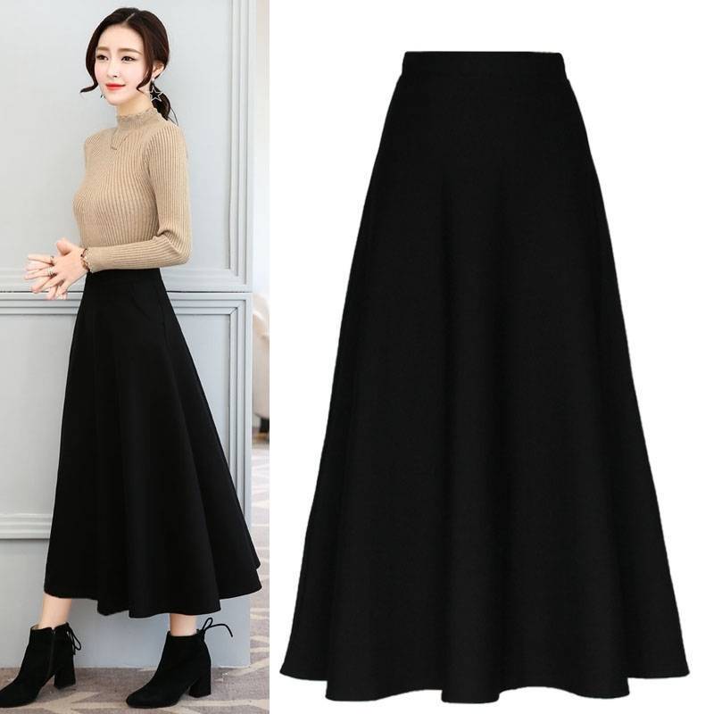 Suitable for Women with Thick Hips and Thighs, 2025 New Spring High-Waisted Slimming A-Line Midi Skirt, Mid-Length Flared Skirt Suitable for Women with Thick Hips and Thighs, 2025 New Spring High-Waisted Slimming A-Line Midi Skirt, Mid-Length Flared Skirt