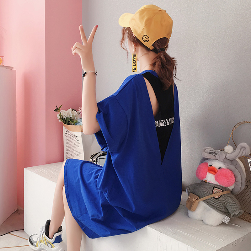 Big size women's clothing fat mm2021 summer new fat sister Western style thin loose waist thick belly hidden meat dress