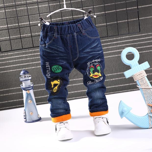 Các mẫu mùa thu đông cho bé trai Quần jeans Hàn Quốc 1-2-3-4 tuổi Quần trẻ em quần mùa xuân quần cộng với quần dài quần nỉ trẻ em đẹp