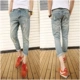 Hàn Quốc quần ulzzang nam lỏng lỗ Nhật Bản phong cách Harajuku quần jean bf cỡ nhỏ les đẹp trai t chín quần quần dài nam