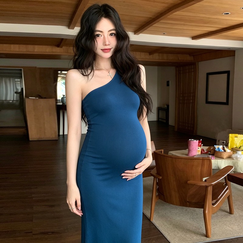 Maternity Knit Dress in a Mature Style, Sexy and Slim-Fitting, Suitable for Vacation, Bodycon Long Dress, Maternity Photo Shoot Dress, Formal Dress, Tank Dress