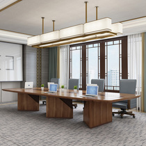New Chinese Office Conference Table Manager President Meeting Table Modern Zen Conference Table Solid Wood Furniture