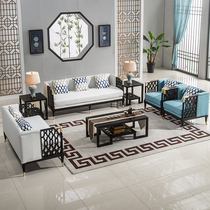 New Chinese sofa Zen Chinese style oak sofa combination Teahouse model room sofa club engineering custom furniture
