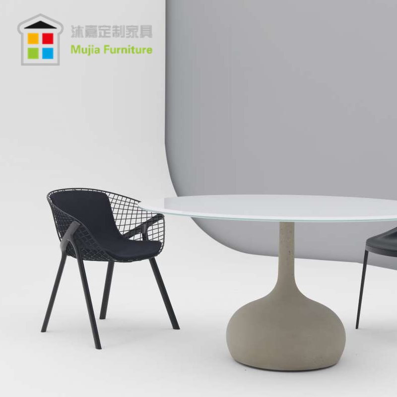 Designer custom Nordic style small apartment dining chair outdoor indoor leisure iron mesh chair metal negotiation chair