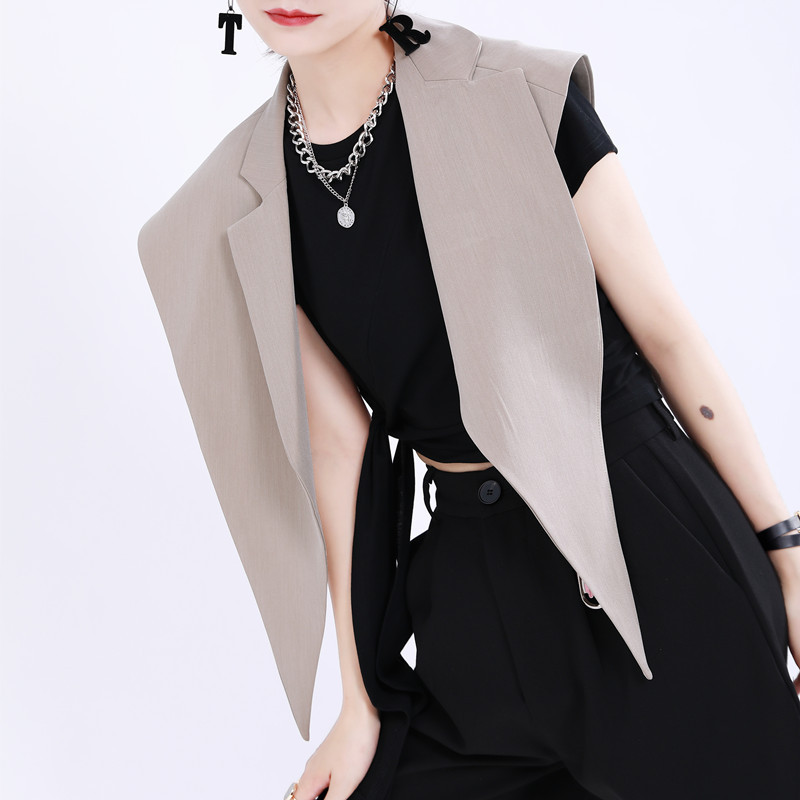 HOTFAN Homemade 2020 HÈ châu Âu và Mỹ WOMENS MẶC OUTER SUIT COLLAR khăn choàng VAI ARMOUR EDITED PHỤ NỮ