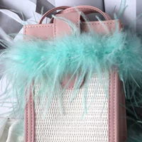 Светло-голубая и зеленая 6-8 страуса полоска 1,8 метра/полоска