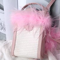 Розовая 6-8 страуса для волос 1,8 метра/полоска