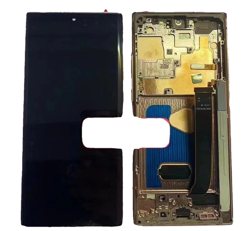 Подходит для Samsung Note20ultra изогнутой экраны сборки для касания ЖК -дисплея внутренних и внешних полос N9860