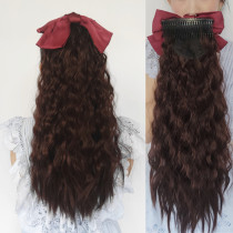 2020 Sink Bow Tied Wool Roll Short Grab Pony Tail Small Roll Short Wig Female Hair Braid