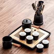 Japanese side handle pot ceramic kung fu tea set simple modern office reception dry tea tray small set gift box