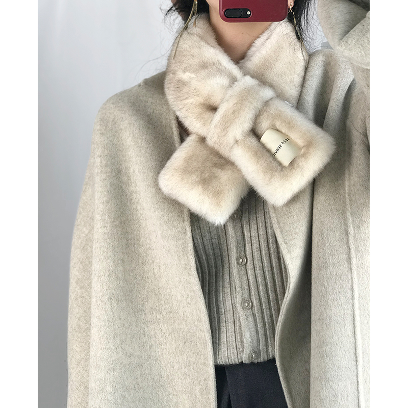 Know Mist Homemade ~ Advanced Sensation ~ Winter Thickened Warm Cross Imitation Rabbit Fur Waistcoat 100 hitch Neck Scarf