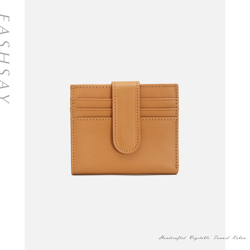 FASHSAY2022 new leather ladies niche design short folding mini compact card bag coin purse