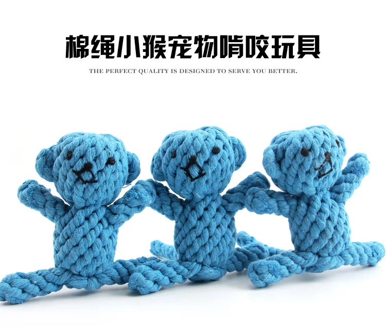 Pet cung cấp đồ chơi chó cắn chó răng hàm đồ chơi teddy tóc vàng hơn gấu động vật dây thắt nút đồ chơi mèo đồ chơi - Mèo / Chó Đồ chơi