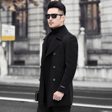 Woolen coat men's woolen coat men's new 100% men's double-sided woolen British autumn clothing without cashmere fabric autumn and winter coat jacket