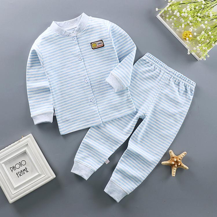 Bộ đồ lót cotton cho bé trai mùa thu và mùa đông màu áo len cotton 1 Bộ quần áo ấm cho bé mùa thu 2 hai bộ 3 tuổi áo kiểu cho be gái